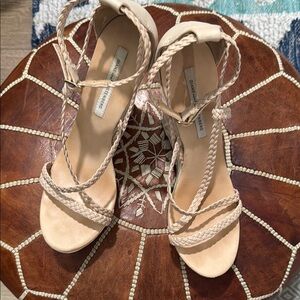 Diane Von Furstenberg Cream Braided Sandals